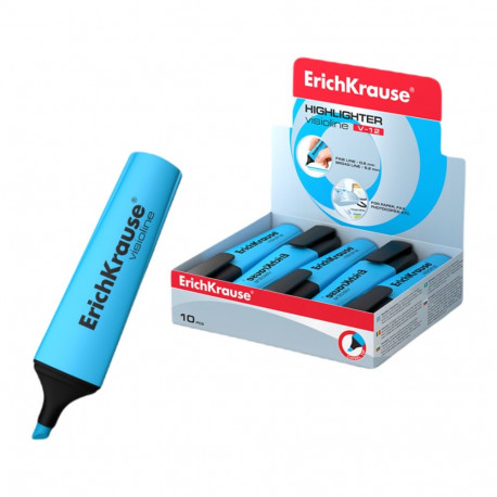 Highlighter  ErichKrause® Visioline V-12, color: blue (box 10 pcs.)