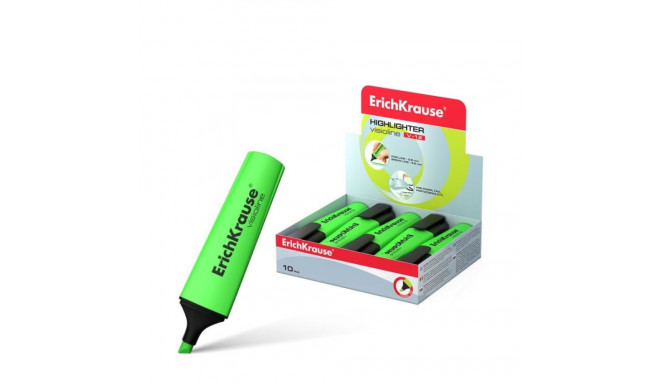 Highlighter ErichKrause® Visioline V-12, color: green (box 10 pcs.)