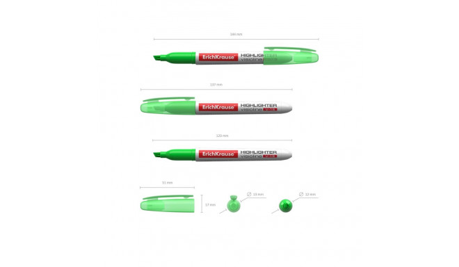 Highlighter  ErichKrause® Visioline V-15, color: green (box 12 pcs.)