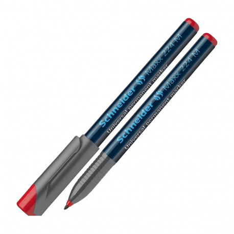 Permanent marker, OHP, 1 mm, SCHNEIDER "Maxx 224 M", red