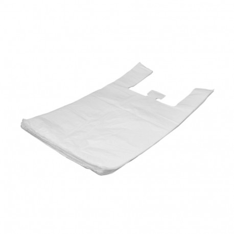 Plastic bag with shirt handles / tire bag 70+30x110cm HD 20mic 50pcs in a pack white