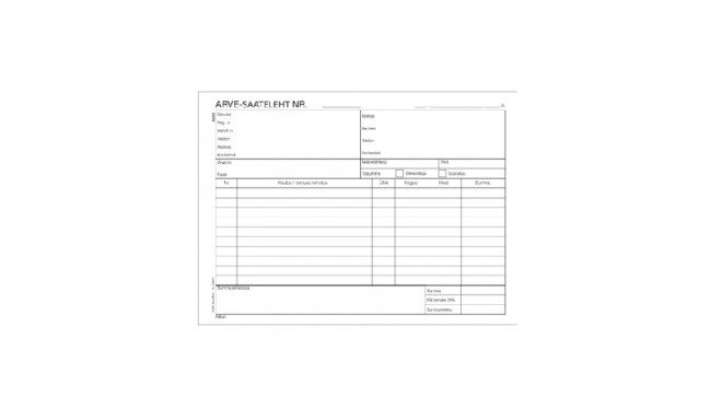 Blankett Arve-saateleht A5 laiuti, 100 lehte isekopeeruv CFB