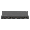 Manhattan 4K@60Hz 4-Port HDMI Splitter with Downscaling Splits One HDMI Input to Four HDMI Outputs (