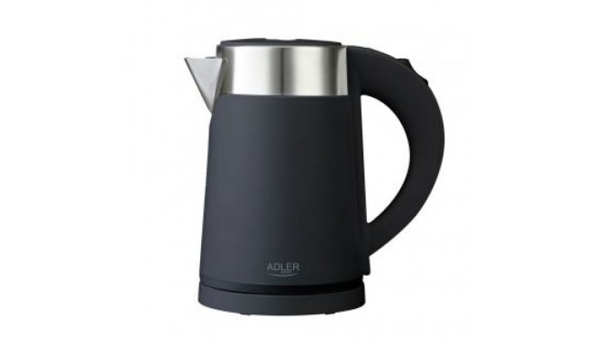 Adler Kettle AD 1372 Electric, 800 W, 0.6 L, Plastic/Stainless steel, 360 rotational base, Black