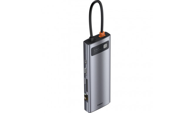 Baseus Metal Gleam Series Hub 9in1, USB-C–3x USB 3.0 + HDMI + USB-C PD + Ethernet RJ45 + microSD/SD 