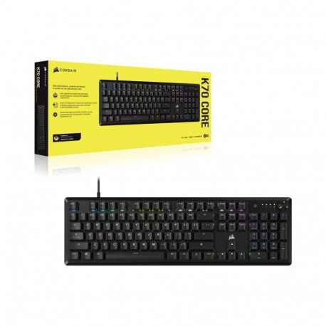 Corsair mehaaniline mänguriklaviatuur K70 CORE RGB juhtmega RED, must