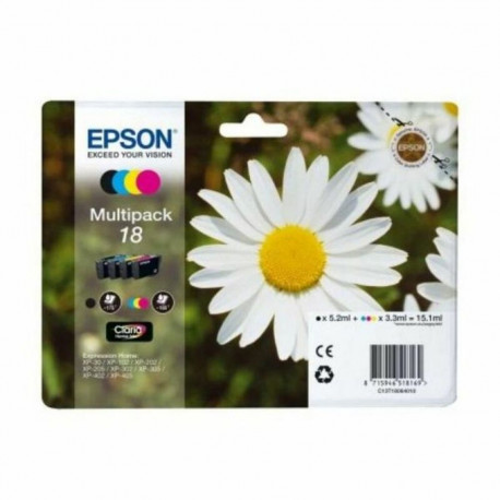 Originaalne Tindikassett Epson Multipack 18 4 colores Kollane Must Fuksiinpunane