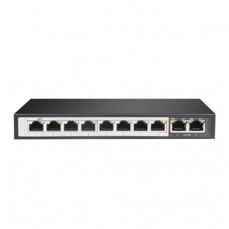 Extralink PoE-võrgulüliti PERSES 8x Gigabit PoE/PoE+, 2x RJ45 Uplink Gigabit, 96W
