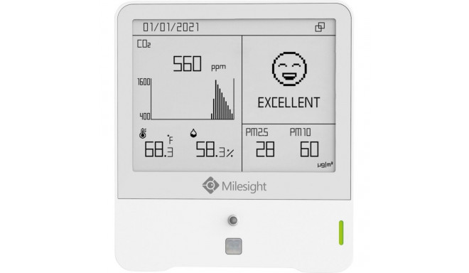 "IoT Milesight Indoor Ambience Monitoring Sensor LoRaWAN Temp. Humidity CO2 PIR Light TVOC hPA PM 2.