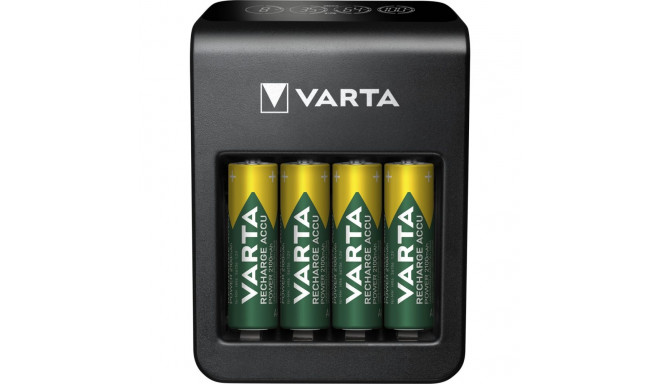 Varta LCD Plug Charger+ -latauslaite ja 4 kpl AA (LR6) 2100 mAh akkuparistoja