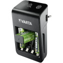 Varta LCD Plug Charger+ -latauslaite ja 4 kpl AA (LR6) 2100 mAh akkuparistoja