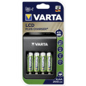 Varta LCD Plug Charger+ -latauslaite ja 4 kpl AA (LR6) 2100 mAh akkuparistoja