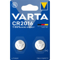Varta CR2016 -paristo, 3 V, 2 kpl, lithium
