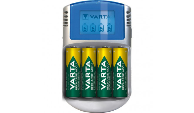 Varta LCD Charger -latauslaite ja 4 kpl AA (LR6) 2600 mAh akkuparistoja