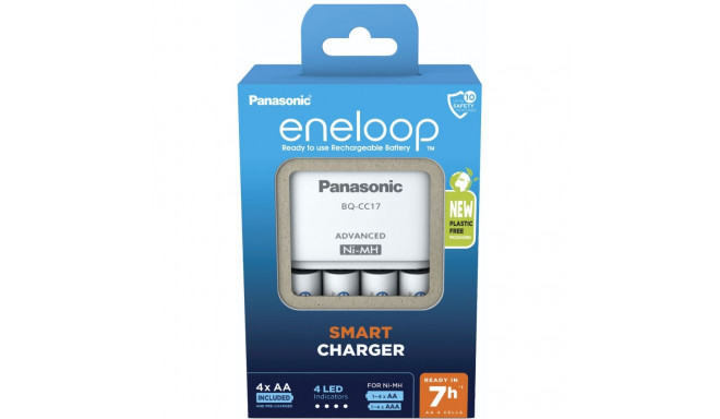 Panasonic Eneloop BQ-CC17 laadija, + 4 tk 1900 mAh AA-akupatareid