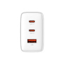 Baseus wall charger Cube Pro PD 65W 2x USB-C 1x USB white
