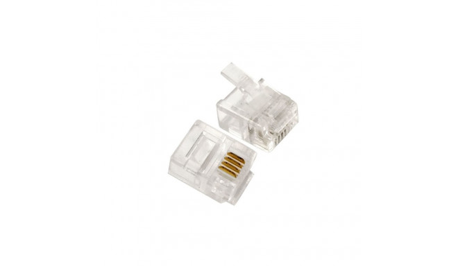 Connector telephone RJ11 6P4C, pack of 10