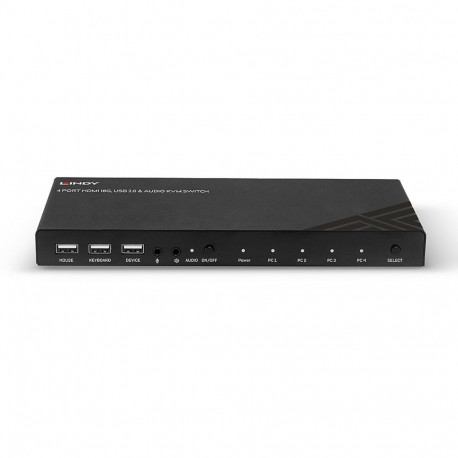 4 Port KVM Switch HDMI 4K60, USB 2.0 & Audio (schwarz)