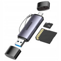 Ugreen CM185 50706 reader for SD / micro SD cards on USB-A 3.0 / USB-C 3.0 - gray