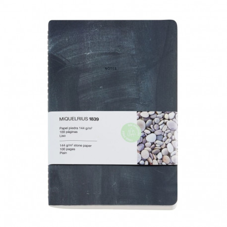 Märkmk A5 valge 50l veekindel kivipaber BLACK Miquelrius