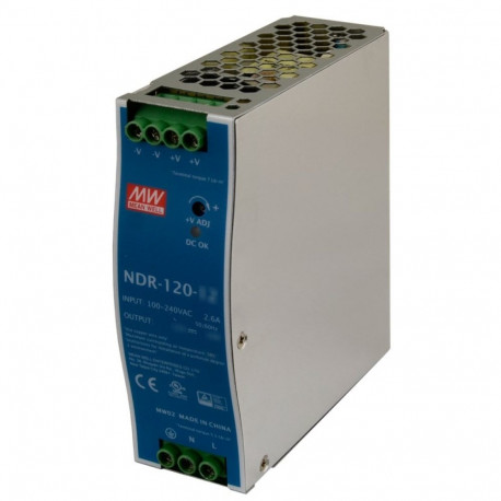 MEAN WELL DIN-kinnitusega lülitatav toiteplokk NDR-120-48 48V/120W/2.5A