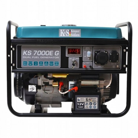 KÖNNER & SÖHNEN hübriidgeneraator (bensiin/LPG) 5.0kW 230V KS 7000E G, elektriline käivitus