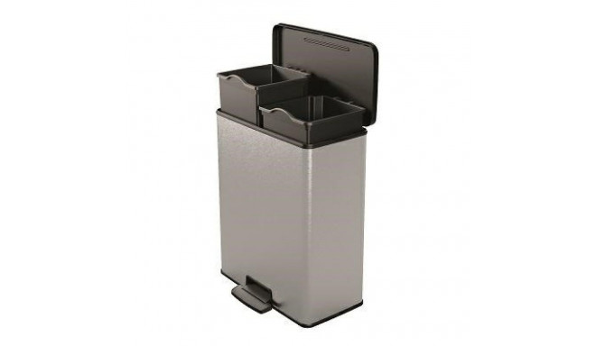 CURVER PEDAL WASTE BIN 26L+26L /IML METALLIZED