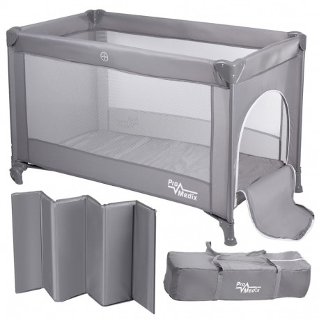 Promedix reisivoodi, 125x65x74 cm, hall, ratastega, kaitsekate, PR-803 G
