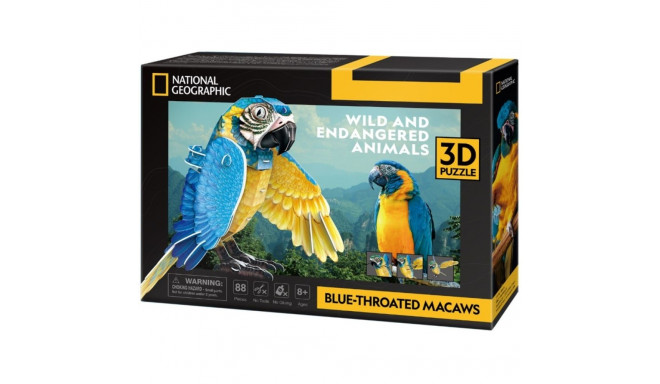 Puzzle 3D 88 pieces Blue-throated macaws
