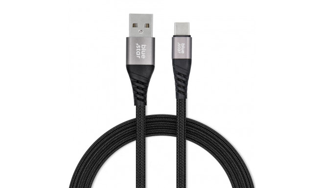 Cable USB A to USB C Blue Star 3A 20W PD QC4.0 with braid 1,2 m TFK-DC-003 black