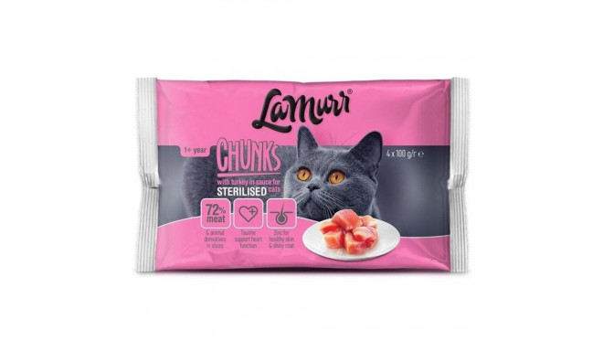 CAT FOOD LAMURR POUNCH STERILISED 4X100G