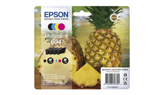 Epson T604 tindikasseti komplekt, 4 värvi