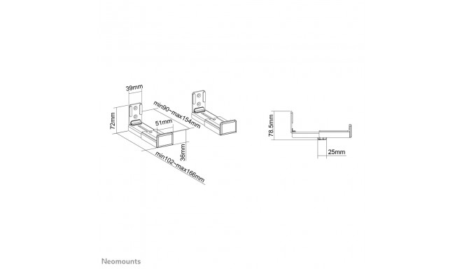 Neomounts by Newstar AWL29-550BL1 yleismallinen soundbar-teline