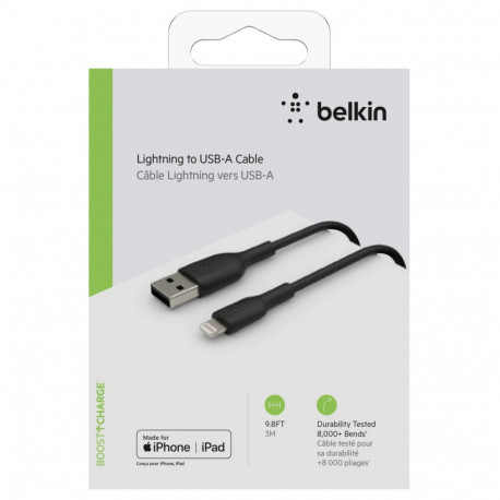Belkin BOOST CHARGE™ Lightning - USB-A kaapeli, 3m, musta