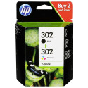 HP 302 -mustekasettipakkaus, musta ja kolmiväri