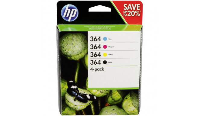 HP 364 tindikassettide komplekt, 4 värvi