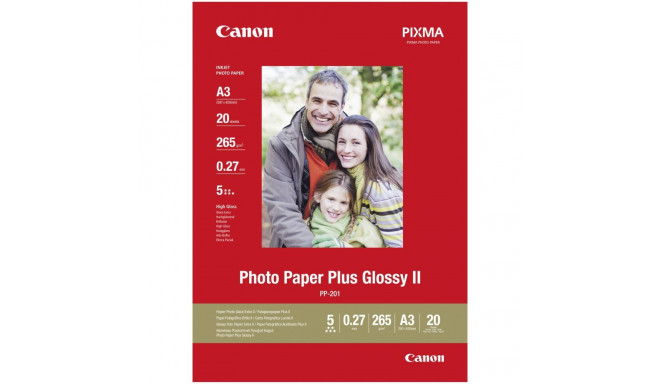 Canon PP-201 Glossy II Photo Paper Plus -valokuvapaperi, A3, 20 arkkia