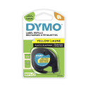 Dymo LetraTAG -muoviteippi 12 mm x 4 m, musta keltaisella pohjalla