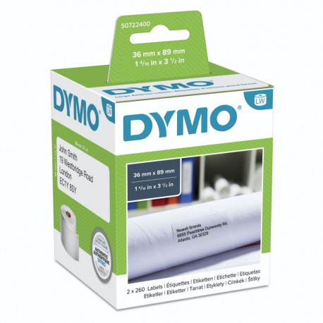 Dymo LabelWriter aadressisilt 89 x 36 mm, 520 silti, valge