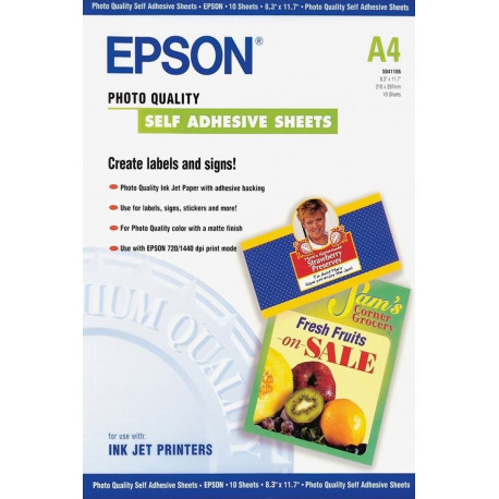 Epson iseliimuv fotopaber A4, 10 tk