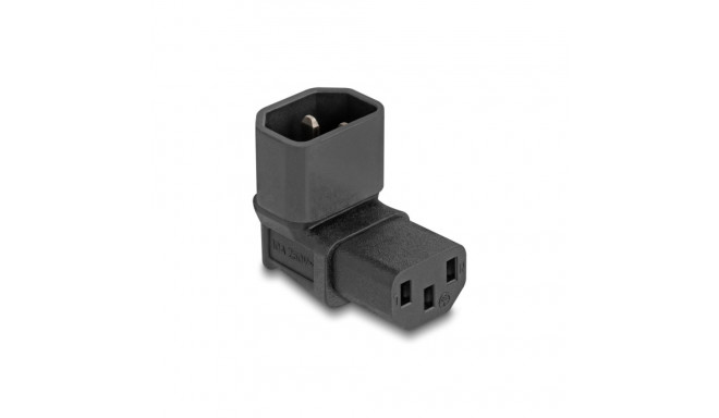 Delock Power Adapter IEC 60320 - C14 to C13, male / female, 10 A, 90° angled