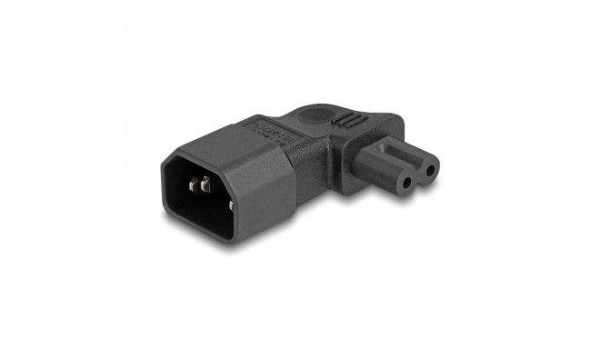 Toiteüleminek C14 - C7, 2.5A IEC 60320 nurgaga must