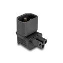 Toiteüleminek C14 - C5, 2.5A IEC 60320 nurgaga üles must