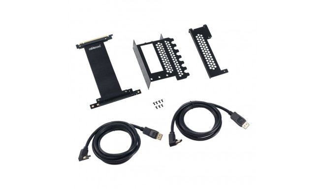 CableMod Vertical Graphics Card Holder with PCIe x16 Riser Cable, 2x DisplayPort - Black