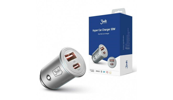 Car charger 30W PD 1xUSB-C+USB-A