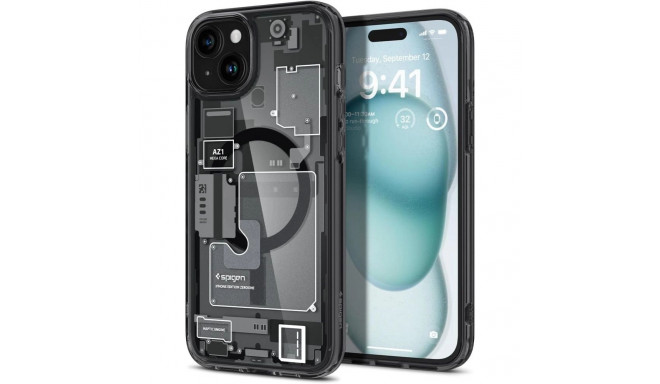 Spigen Ultra Hybrid Mag Case with MagSafe for iPhone 15 - Dark Gray (Zero One Pattern)