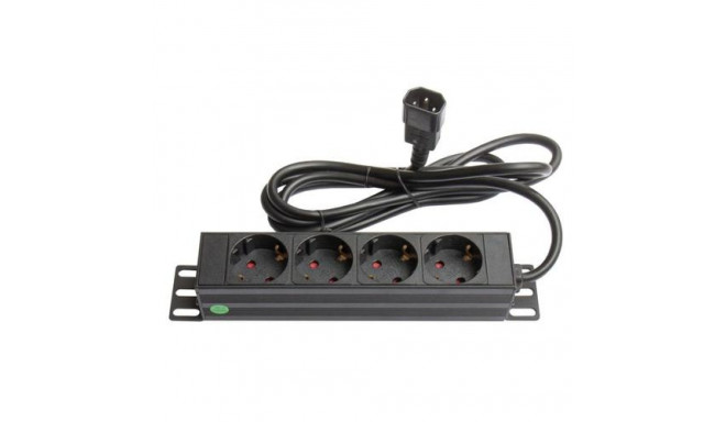 Alcasa GC-N0078 power extension 1.8 m 4 AC outlet(s) Indoor Black