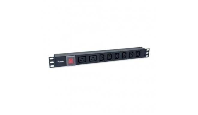 Equip 8-Outlet, 6 x IEC-C13+ 2X IEC-C19 Power Distribution Unit, on/off switch, Aluminum Shell