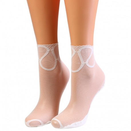 SOKISAHTEL KAMILA valged õhukesed sokid 444