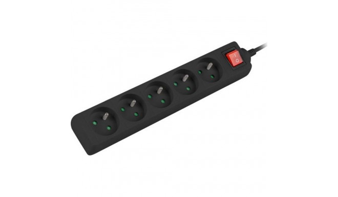 Lanberg PS1 power strip 5 sockets 3 m black (PS1-05E-0300-BK)